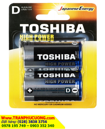 Toshiba LR20GCP-BP2; Pin đại D 1.5v Alkaline Toshiba LR20GCP-BP2 chính hãng (Loại Vỉ 2viên)