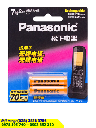 Panasonic BK-4LADW; Pin sạc AAA 1.2v Panasonic BK-4LADW (AAA650mAh) Cordless DECT _Vỉ 2viên