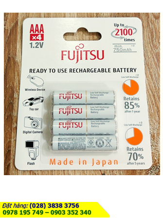Fujitsu HR-4UTCEX(4B); Pin sạc AAA 800mAh 1.2v Fujitsu HR-4UTCEX(4B) Type 800mAh (Min 750mAh) Japan _Vỉ 4viên