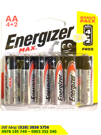 Pin Energizer E92-BP6 Max Power Seal Alkaline 1.5v chính hãng Made in Singapore | HÀNG CÓ SẲN