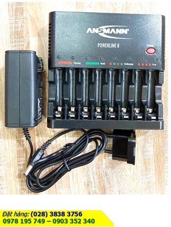 Máy sạc pin AA, AAA Ansmann Powerline 8 - mỗi lần sạc được từ 1-8 pin | hàng có sẳn