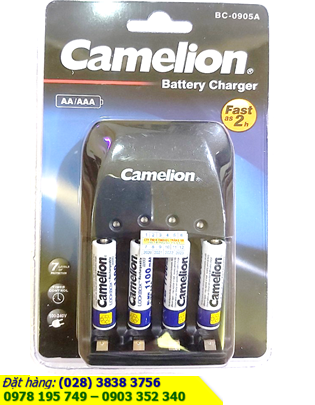 Bộ sạc pin AAA Camelion BC-0905A kèm sẳn 4 pin sạc Camelion AAA1100mAh 1.2v Lockbox | HÀNG CÓ SẲN