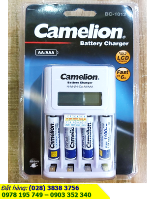 Bộ sạc pin Camelion BC-1012 kèm sẳn 4 pin sạc Camelion Lockbox AAA1100mAh thế hệ mới | hàng có sẳn