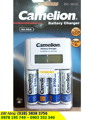 Bộ sạc pin AA Camelion BC-1012(4NH-AA2700LBP2), kèm sẳn 4 pin sạc Camelion AA2700mAh 1.2v Lockbox