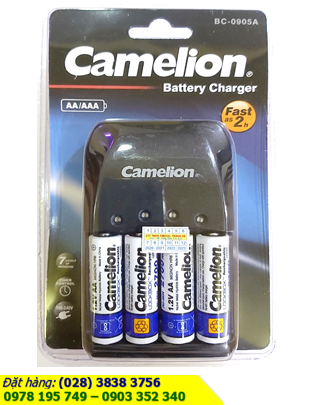 Bộ sạc pin nhanh 2 giờ Camelion BC-0905A kèm sẳn 4 pin sạc Camelion AA2700mAh 1.2V/ hàng có sẳn
