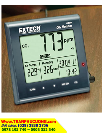 EXTECH CO100; Máy đo khí CO2 từ 0 đến 9,999ppm _Extech CO100 Desktop Indoor Air Quality CO2 Monitor| HÀNG CÓ SẲN