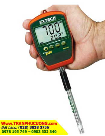 Extech pH220-S; MÁY ĐO pH VỚI THANH ĐIỆN CỰC EXTECH PH220-S: Waterproof Palm pH Meter with Temperature| CÓ HÀNG SẴN