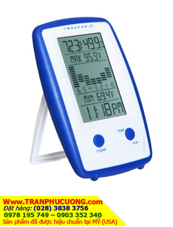 Traceable 6418; Đồng hồ xem giờ chuẩn ISO có hiển thị Nhiệt độ và độ ẩm _Traceable 6418 Precision Thermometer/Clock/Humidity