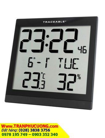 Traceable 1076; Đồng hồ xem giờ Treo tường có hiển thị Nhiệt độ/Độ ẩm _Traceable 1076 Digital Radio Atomic Wall Traceable chuẩn ISO ISO/IEC 17025| CÓ SẲN HÀNG