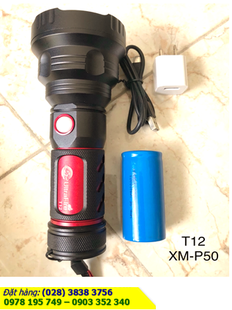 Ultrafire T12; Đèn pin siêu sáng Ultrafire T12 (SS-T40) bóng CreeLED với 3000 lumens chiếu xa 1000m |Bảo hành 01 năm