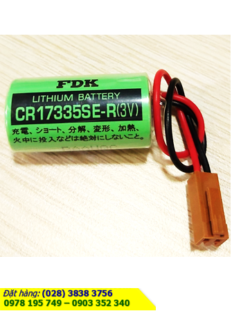 Pin FDK CR17335SE _Pin CR17335SE; Pin nuôi nguồn PLC FDK CR17335SE lithium 3v 2/3A 1800mAh (zắc nâu) _Made in Japan