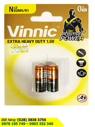 Vinnic SUM5, Pin R1 SUM5 _ Vinnic SUM 5 size N Alkaline 1.5v Battery chính hãng (Loại vỉ 2viên) | HÀNG CÓ SẲN