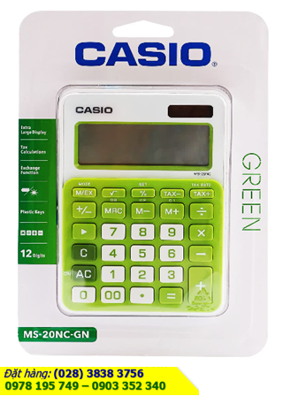 Casio MS-20NC-GN, Máy tính tiền Casio MS-20NC-GN loại 12 số Digits | CÒN HÀNG