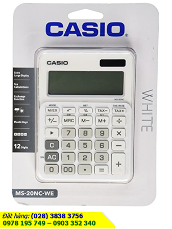 Casio MS-20NC-WE, Máy tính tiền Casio MS-20NC-WE loại 12 số Digits| CÒN HÀNG