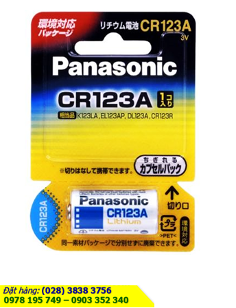 Pin CR123A, CR17345; Pin Panasonic CR123A, CR17345 Lithium 3v Nội Địa Nhật _Vỉ 1viên