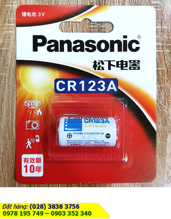 Pin CR123A, CR17345; Pin Panasonic CR123A, CR17345 Lithium 3v Nội địa Trung  _Vỉ 1viên