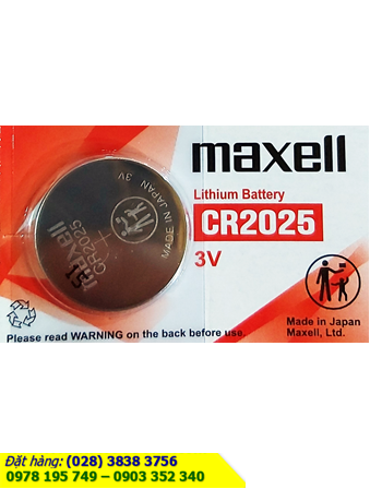 Pin CR2025 _Pin Maxell CR2025; Pin 3v lithium Maxell CR2025 _Cells in Japan _1viên