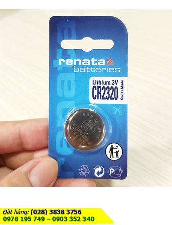 Renata CR2320, Pin 3v Lithium Renata CR2320 chính hãng _Made in Swiss (Loại Vỉ 1viên)