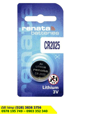 Renata CR2025, Pin Lithium 3v Renata CR2025 165mAh (20mm2.5mm) chính hãng /Loại Vỉ 1viên