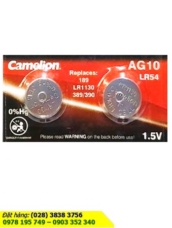 Camelion AG10; Pin cúc áo 1.5v Alkaline Camelion AG10 LR1130 189 chính hãng