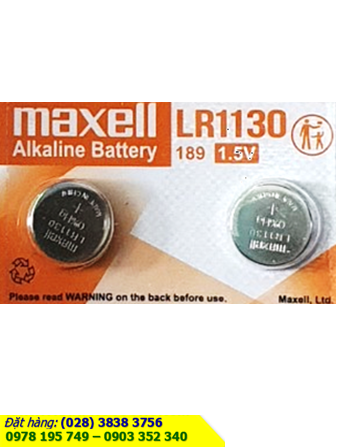 Maxell LR1130; Pin cúc áo 1.5v Alkaline Maxell LR1130, AG10, 189 (MẪU MỚI)
