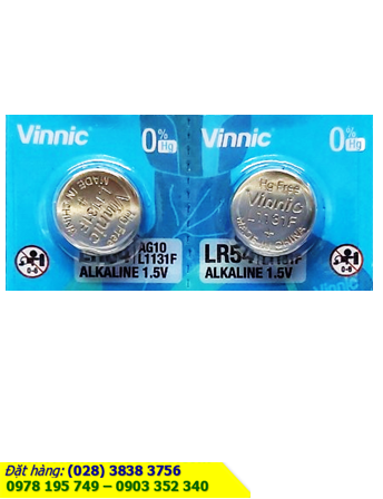 VINNIC L1131; Pin cúc áo 1.5v Alkaline VINNIC L1131F, AG10, LR1130 chính hãng