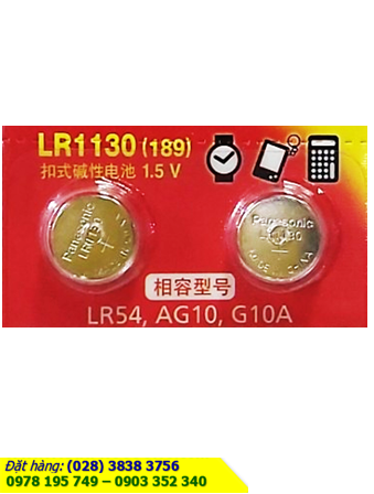 Panasonic LR1130, Pin cúc áo 1.5v Alkaline Panasonic LR1130 (AG10, LR54, 189) _Xuất xứ Liên doanh