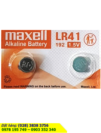 Pin LR41 AG3 192 _Pin cúc áo 1.5v Alkaline Maxell LR41 AG3 189 (MẪU MỚI) chính hãng