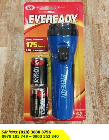 Đèn pin Eveready LC1L2D, Đèn pin Eveready LC1L2D bóng LED ( 2 pin AA 1.5v) Bảo hành 01 tháng /VỎ MÀU XANH