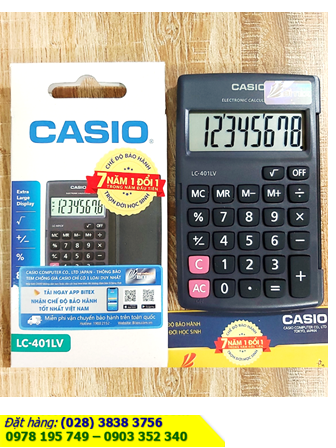 Casio LC-401LV, Máy tính tiền Casio LC-401LV màn hình 8 số điện tử _Xuất xứ Philipines |CÒN HÀNG