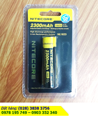 Nitecore NL1823; Pin sạc 18650 lithium 3.7v Nitecore NL1823 (2300mAh Nội trở 8.5Wh) chính hãng
