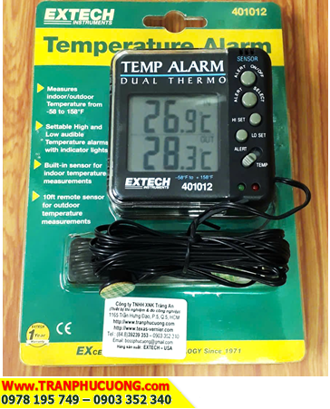 Extech 401012, Nhiết kế đầu dò có chuông báo Extech 401012 Indoor/Outdoor Temperature Alarm chính hãng