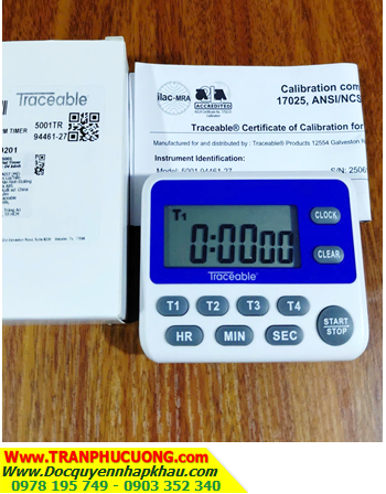 TRACEABLE 5001_Đồng hồ hẹn giờ đếm lùi đếm tiến 5001 (100-Hour Traceable Timer) | Đã được hiệu chuẩn tại Mỹ| CÓ HÀNG SẴN