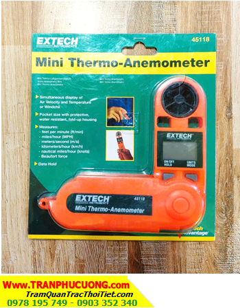 EXTECH 45118; Phong Kế đo tốc độ gió-lưu lượng-nhiệt độ _EXTECH 45118 Mini Thermo-Anemometer | HÀNG CÓ SẲN