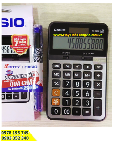 Casio AX-120B, Máy tính tiền Casio AX-120B (loại LCD 12số Digits), Bảo hành 07năm /CÒN HÀNG