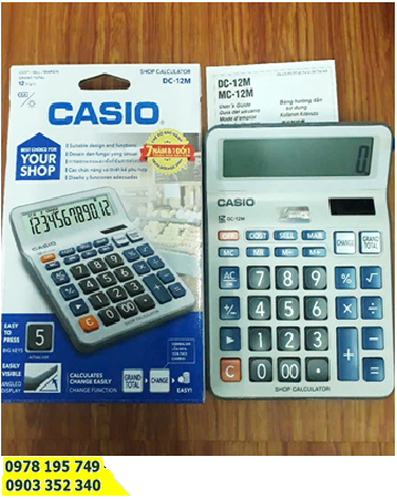Casio DC-12M; Máy tính tiền Casio DC-12M (12 số) chính hãng, Bảo hành 7năm /CÒN HÀNG