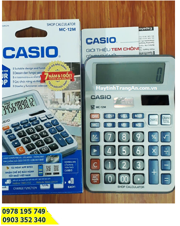 Casio MC-12M, Máy tính tiền Casio MC-12M đầu gập linh hoạt, chính hãng Bảo hành 7 năm /CÒN HÀNG