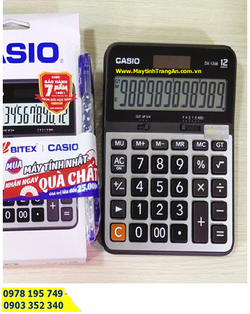 Casio DX-120B, Máy tính tiền Casio DX-120B (12số, 175,5×129×33,2mm) chính hãng, Bảo hành 7 năm /CÒN HÀNG