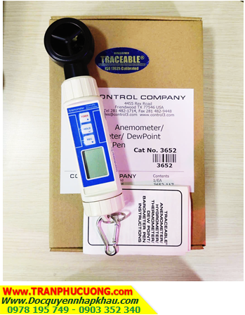 Traceable 3652; Phong kế đo Vận tốc và Lưu lượng khí _Traceable 3652 Vane Anemometer/Thermometer/Hygrometer/Dew Point / Barometer Pen |HÀNG CÓ SẲN