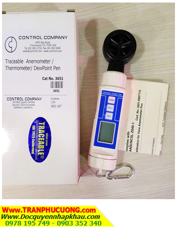 Traceable 3652; Phong kế đo Vận tốc và Lưu lượng khí _Traceable 3652 Vane Anemometer/Thermometer/Hygrometer/Dew Point / Barometer Pen |HÀNG CÓ SẲN