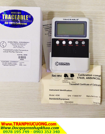 Traceable 4096; Nhiệt kế 0°C đến 50°C - Ẩm kế 5%RH đến 95%RH Traceable 4096 Traceable® Digital Humidity/Temp| HÀNG CÓ SẲN