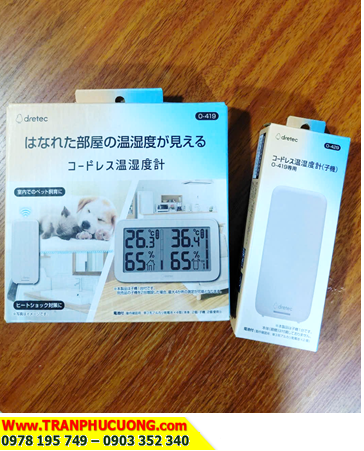 DRETEC O-419 O-429, Nhiệt kế Ẩm Kế DRETEC O-419 & O-429 (01 màn hình & 02 cảm biến trong nhà /ngoài trời), Remote điều khiển