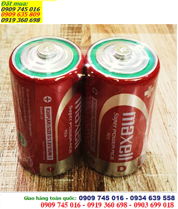 Pin Maxell R20P(AR), SUM-1; Pin đại D 1.5v Maxell R20P(AR), SUM-1 Super Power ACE (Vỉ 2viên) -VỎ MÀU ĐỎ