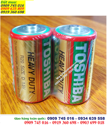 Pin Toshiba R20KG,SUM-1; Pin đại D 1.5v Toshiba R20KG,SUM-1 Heavy Duty chính hãng _vỉ 2viên
